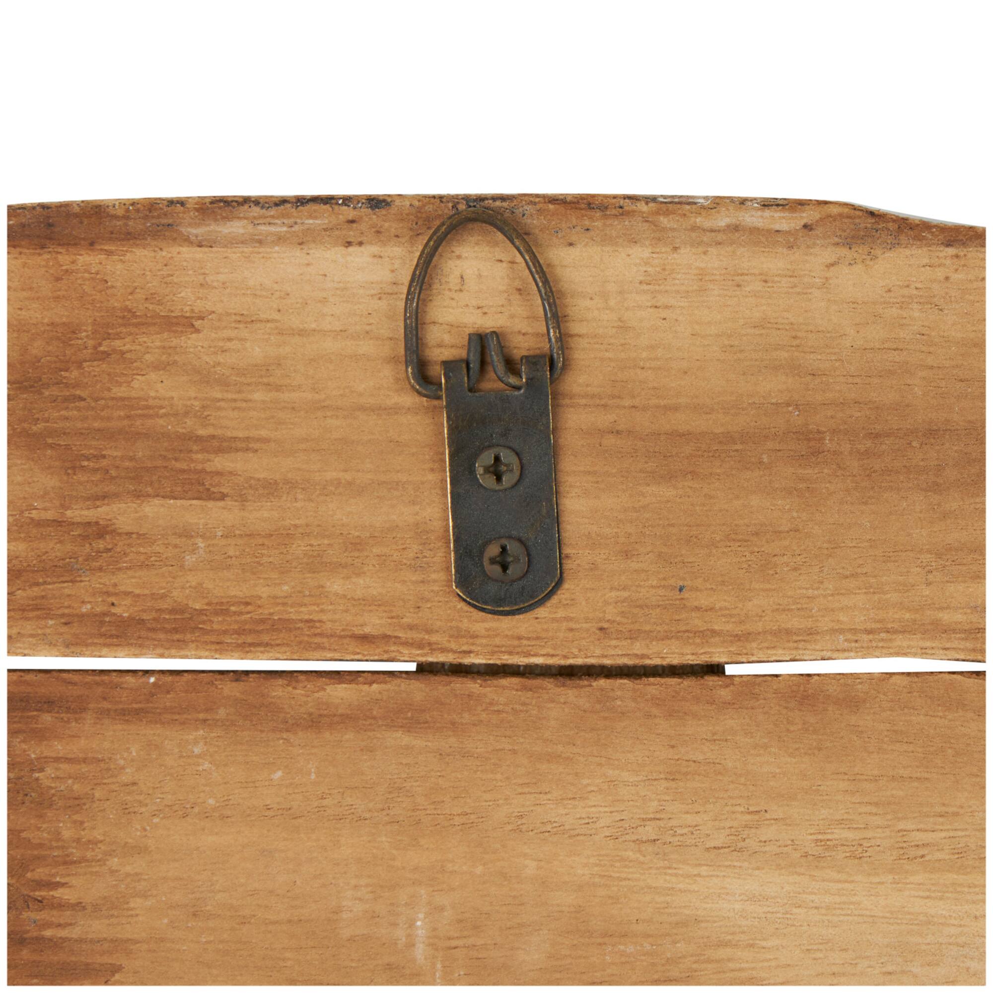 Handmade Whitewashed Brown Wood Live Edge Wall Hook with 5 Fish-Shaped Hangers